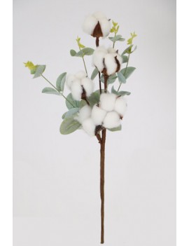 Okaliptus Pamuk Dalı Bitkili 5li Yapay Çiçek